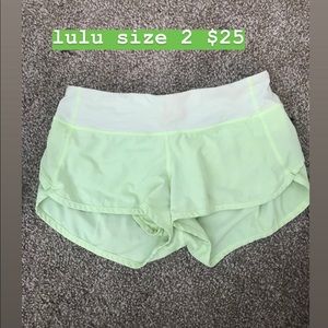 Green lulu shorts